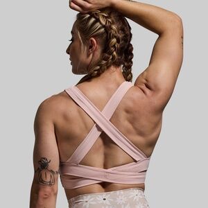 Born Primitive Double Cross Sports Bra (Peachskin) Size MediumMedium